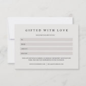 Elegant Photography Gift Certificate (裏面)