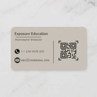 Elegant Photography Workshop Brown Business Card 名刺