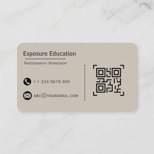 Elegant Photography Workshop Brown Business Card 名刺 (裏面)