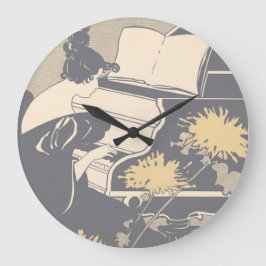 Elegant Piano Player ラージ壁時計