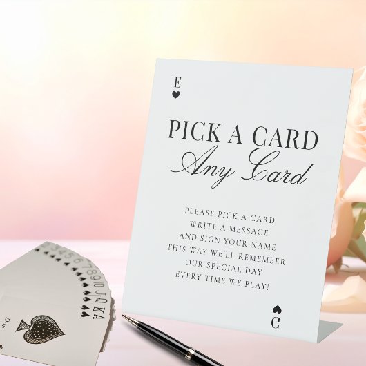 Elegant Pick A Card Any Card Wedding Guestbook 台座サイン