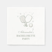 Elegant Pickleball Club Bachelorette Party スタンダードカクテルナプキン (正面)