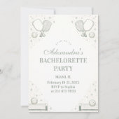Elegant Pickleball Club Bachelorette Party 招待状 (正面)
