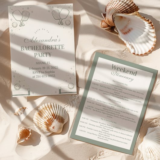 Elegant Pickleball Club Bachelorette Party 招待状