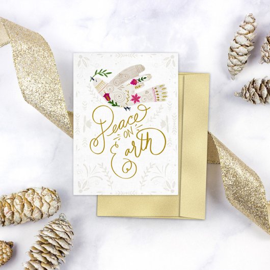 Elegant Pigeon of Peace Holiday Card シーズンカード