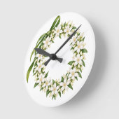 Elegant Pikake Lei Acrylic Clock ラウンド壁時計 (傾斜)