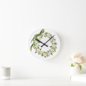 Elegant Pikake Lei Acrylic Clock ラウンド壁時計 (ホーム)
