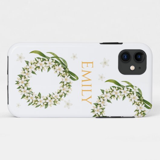 Elegant Pikake Lei iPhone Case Case-Mate iPhoneケース (裏面(横))