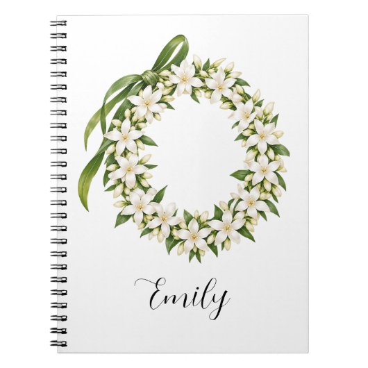 Elegant Pikake Lei Notebook ノートブック (正面)