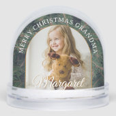 Elegant Pine Border Photo Snow Globe (正面)