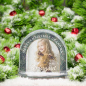 Elegant Pine Border Photo Snow Globe (クリスマス)