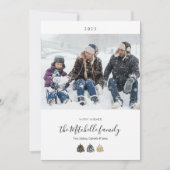 Elegant Pine Cones Photo Holiday Cards 招待状 (正面)