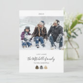 Elegant Pine Cones Photo Holiday Cards 招待状 (スタンド正面)
