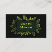 Elegant Pine Fern Evergreen Black Botanical 名刺 (正面)