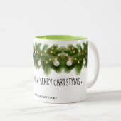 Elegant Pine Garland Christmas Mug ツートーンマグカップ (正面右)