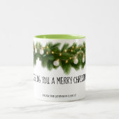 Elegant Pine Garland Christmas Mug ツートーンマグカップ (中央)
