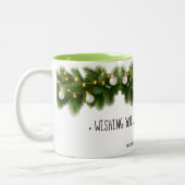 Elegant Pine Garland Christmas Mug ツートーンマグカップ (左)