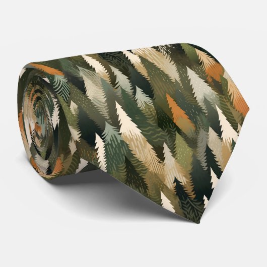 Elegant Pine Tree Pattern | Rustic Forest ネクタイ (ロール)