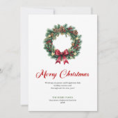 Elegant Pine Wreath Christmas Greeting Holiday  シーズンカード (正面)