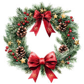 Elegant pine wreath gift bag for holiday season  ミディアムペーパーバッグ