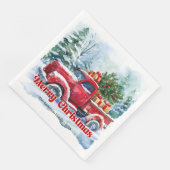 Elegant Pine Wreath Red Green Plaid Napkins (コーナー)