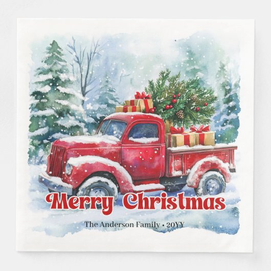 Elegant Pine Wreath Red Green Plaid Napkins (正面)