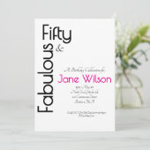 Elegant Pink 50th Birthday Invitation 招待状 (スタンド正面)