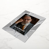 Elegant Pink Abstract Photo Memorial Funeral 箔招待状 (回転した状態)