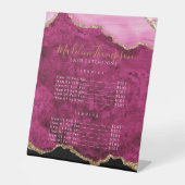 Elegant Pink Agate Geode Marble Services Price 台座サイン (正面)