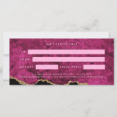 Elegant Pink Agate Gift Certificate Gift Card (裏面)