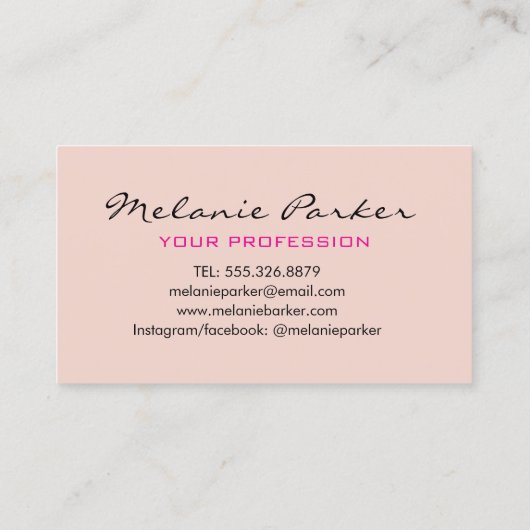 Elegant pink agate marble metallic  名刺 (裏面)