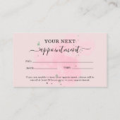 Elegant pink and black beauty salon 予約カード (裏面)