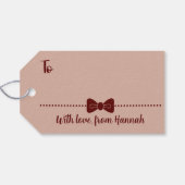 Elegant Pink and Black Christmas Village ギフトタグ (裏面横)