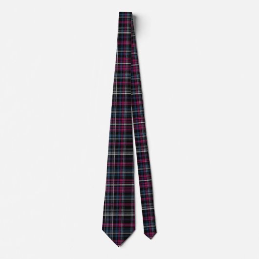 Elegant Pink and Black Plaid Gingham Pattern ネクタイ (正面)