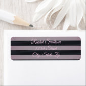 Elegant Pink and Black Striped French Bridal ラベル (インサイチュ)