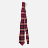 Elegant Pink and Brown Plaid Gingham Pattern ネクタイ (正面)