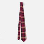 Elegant Pink and Brown Plaid Gingham Pattern ネクタイ (裏面)