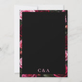 Elegant Pink and Burgundy Rose セーブザデート (裏面)