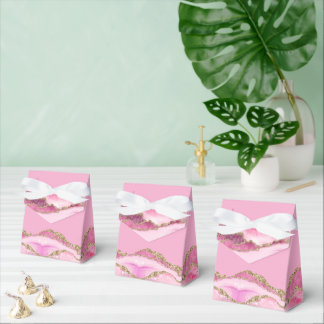 Elegant Pink and Gold Birthday Party Gift フェイバーボックス