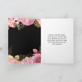 Elegant Pink and Gold Flowers Birthday カード (内部)