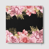 Elegant Pink and Gold Flowers Birthday Party ゲストブック (裏面)