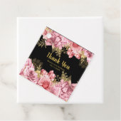 Elegant Pink and Gold Flowers Birthday Party フェイバータグ (インサイチュ)
