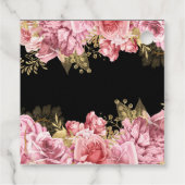 Elegant Pink and Gold Flowers Birthday Party フェイバータグ (裏面)