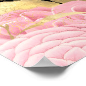 Elegant Pink and Gold Flowers Sweet Sixteen  ポスター (角)