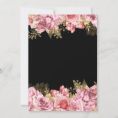 Elegant Pink and Gold Flowers Sweet Sixteen 招待状 (裏面)