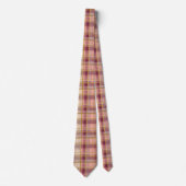 Elegant Pink and Gold Plaid Gingham Pattern ネクタイ (正面)