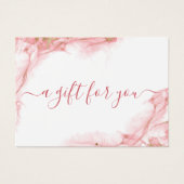 Elegant Pink and Gold Watercolor Design Gift Card (正面)