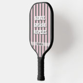 Elegant Pink and Gray stripes Minimalist Custom ピックルボールラケット (左)