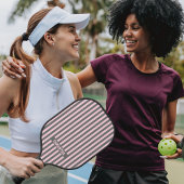 Elegant Pink and Gray stripes Monogrammed custom ピックルボールラケット