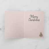 Elegant Pink and Green Brushstroke Christmas Tree  カード (内部)